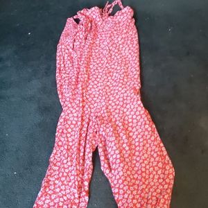 Red and white flowered romper XXL